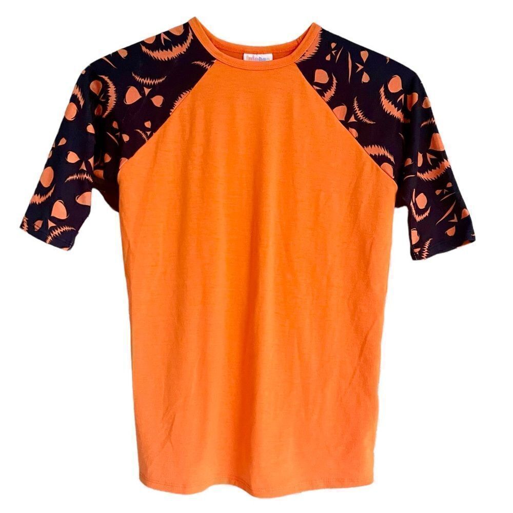 Lularoe Girls Top Halloween‎ Skeleton Size 10 Youth Jack Skellington Raglan